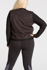 lola getts ultra suede plsu size training jacket black coverstory