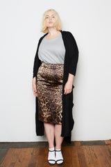 Shegul leopard skirt plus size