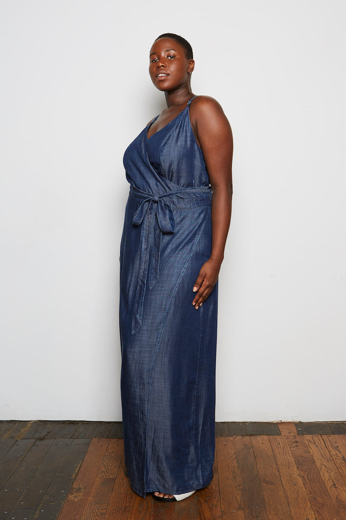 Standard & Practices Jodi Denim Maxi Dress plus size CoverstoryNYC