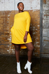 Shegul Khrstyana Knit Dress plus size marigold CoverstoryNYC