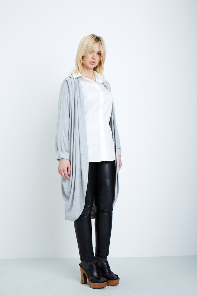 Shegul Mia Cocoon Cardigan gray plus size coverstory