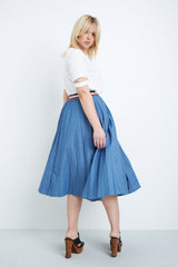 Elvi denim pleated skirt plus size coverstory