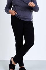 coverstory yoga jeans plus size skinny jeans overdyed black