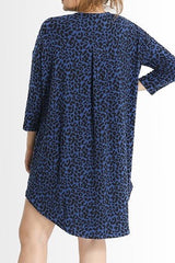 Shegul Khrstyana Knit Dress -Blue Leopard