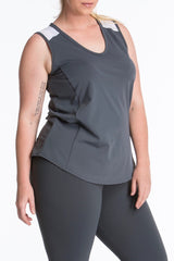 Lola Getts Sport Sleeveless plus size charcoal white Coverstory
