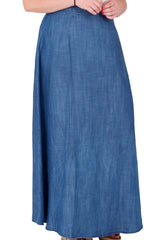 Standard & Practices Zalena Denim Maxi Skirt plus size coverstory