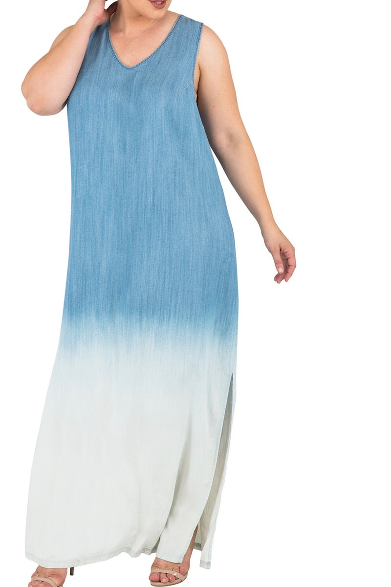 Standard & Practices Kori Maxi Denim Dress plus size CoverstoryNYC