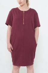 See Rose Go My Go-To Dress Burgundy plus size CoverstoryNYC