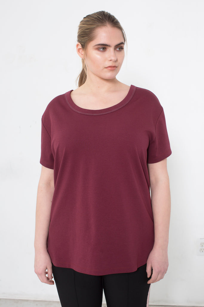 See Rose Go My Favorite Tee Burgundy plus size Coverstory