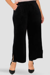 Standards & Practices Libby Velvet Wide Leg Pant plus size black CoverstoryNYC