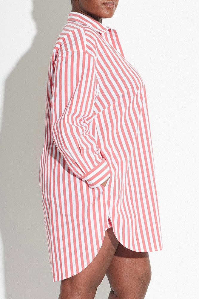 See Rose Go Essential Tunic Shirt - Poppy Stripe