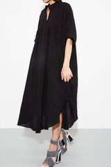 OAK Pintuck Maxi Dress plus size black CoverstoryNYC